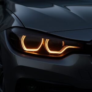 donker zwart lpf koplampfolie met hydrophobe coating en self healing